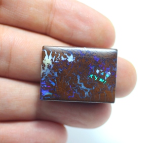 Pierre précieuse lisse de Cabochon d'opale de feu de Boulder naturel australien pour la fabrication de bijoux pierre de Moissanite de couleur noire - Product Image 1