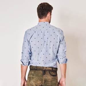 Camisas casuales elegantes para hombre, camisas de vestir bávaras ajustadas a cuadros de manga larga, camisa bávara Lederhosen para hombre - Product Image 6