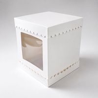 Boîte à gâteau personnalisée, neuve, blanche unie, pour anniversaire ou mariage, portable avec fenêtre transparente haute