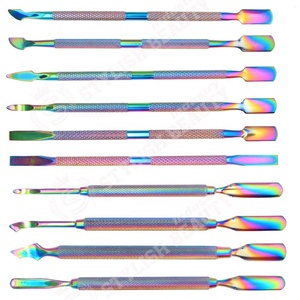 Cuchilla en forma de V de acero inoxidable, recortador de cutículas, empujador, removedor de cutículas de uñas para manicura, cuidado de pedicura, esponja de maquillaje, herramientas para uñas - Product Image 3