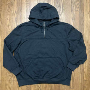 Sweat-shirt pour homme en gros, 2XL, noir, imperméable, coupe ample, poids lourd, fermeture éclair sur le devant avec poches - Product Image 1