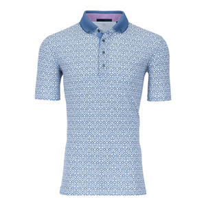 Diseño de marca propia para hombre, Golf informal de manga corta para polos, tejido de LICRA de poliéster transpirable de secado rápido, estampado más - Product Image 1