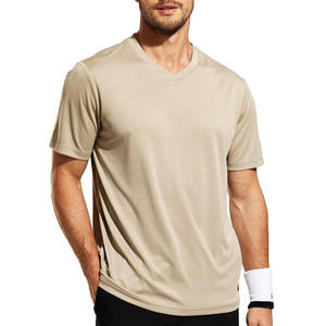 T-shirt classique en coton pour hommes avec col rond à manches courtes design vêtements décontractés respirant léger style uni haut tendance en gros - Product Image 5