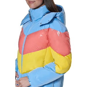 Chaqueta acolchada de lona personalizada para hombre, prendas de vestir de invierno con capucha, logotipo frontal, estilo de calle, cierre de cremallera largo y cálido, alta calidad - Product Image 5