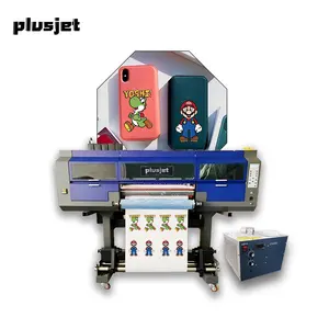 Plusjet UV Dtf Imprimante Machine PJ-60WA impression par transfert vers A/B Film Roll To Roll A1 Uv Dtf Imprimante avec 3pcs I3200-U1 de tête d'impression