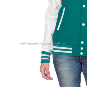Chaqueta universitaria de algodón personalizada para mujer, ropa de calle elegante, chaqueta universitaria de lana - Product Image 6
