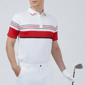 Polo de golf de alta calidad para hombre, uniforme corporativo de trabajo con logotipo personalizado, de algodón y poliéster bordado liso en blanco, para deportes, negocios