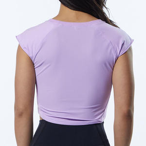 Top corto personalizado para mujer, camisetas para mujer, tops cortos de cuerpo corto de alta calidad, Top corto de algodón en blanco - Product Image 2