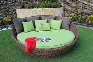 Luxury Outdoor Round <b>Sun</b> <b>Lounger</b> with Tropical Inspired Design - Product Image 4