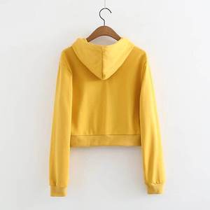 High Quality Oversized <b>Zip</b>-<b>Up</b> Fleece Sweatshirt for <b>Women</b> Young Girls Casual Solid Crop Hoodie Turtleneck Knitted Fabric - Product Image 3