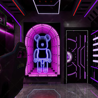 Enseigne Boîte Lumineuse LED Personnalisée Effet Miroir Abyssal, Décoration Magique Sol de Danse Effet Mille Couches Illusion Infinie