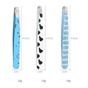 Pince à épiler à cils en acier inoxydable à pointe pointue inclinée professionnelle outil de soin de beauté Durable réutilisable de conception creuse - Product Image 2