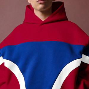 Athlétisme Premium Color Block Oversized Drawstring Hoodie Streetwear Athleisure Sport Sweat-shirt unisexe Automne Hiver Loungewear - Product Image 4