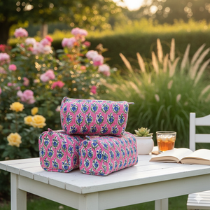 ชุดกระเป๋าเครื่องสำอางสีพาสเทลกันน้ำสไตล์วินเทจชุดจัดระเบียบเครื่องซักได้เป็นมิตรกับสิ่งแวดล้อม - Product Image 3