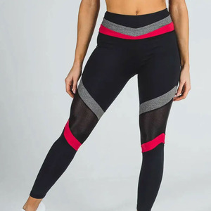 Patchwork Performance 2-Piece Set High-Waist Mesh Leggings & Sports <b>Bra</b> for Women's Workout Running & Gym Wear Yoga Sets - Product Image 4