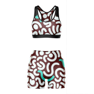 Conjunto de Shorts de Yoga Sublimados al por Mayor Personalizados para Mujer, Traje de Fitness de Spandex con Relleno en el Pecho, Ropa Cómoda para Entrenamiento en el Gimnasio - Product Image 3