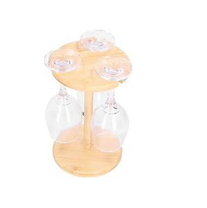 Porte-verre à vin en bois suspendu et porte-gobelet à vin en bambou et échantillon gratuit - Product Image 1