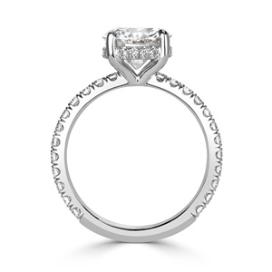 Haute qualité rond brillant coupe Moissanite argent Halo anneau demi éternité bague argent Moissanite bague de fiançailles pour femmes - Product Image 5