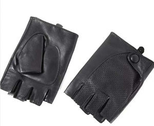 Gants en cuir à demi-doigts tendance, gants de conduite en cuir de qualité supérieure, gants de conduite en cuir de mouton - Product Image 4