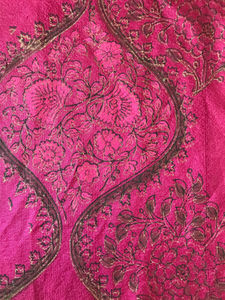 Tela de Algodón Estampada a Mano con Diseño Floral Paisley |   Textil Étnico Indio Rosa Rani - Product Image 2