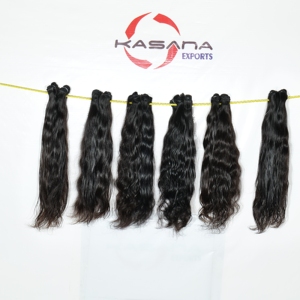 Vente en gros de faisceaux indiens bruts à cuticule alignée, tressage de couleur naturelle, traitement chimique, aucun cheveu humain - Product Image 5