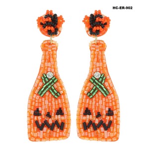 Vintage Festival Based Beaded Embroidery <b>Earrings</b> Crafted 100% Glass Beads Stainless Steel Featuring Colorful Attractive Party - Product Image 4
