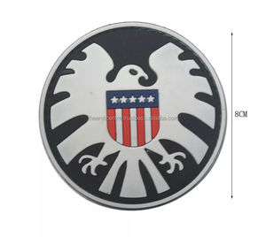 Vente en gros 2024 Meilleure vente Logo personnalisé PVC Badges Grande fleur Forme Dentelle Vêtements Nouveau design en caoutchouc souple PVC Badges tissu sergé - Product Image 5