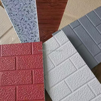 Modern Çevre Dostu Yangına Dayanıklı Dış Cephe Duvar Alüminyum Kaba Tuğla Desenli Renkli PU Sandviç Panel Metal Dekoratif Isı Yalıtımlı