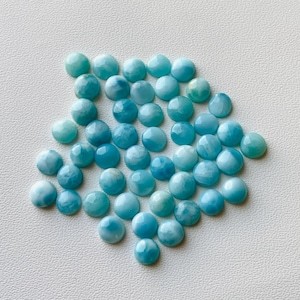 Larimar naturel des Caraïbes rond Cabochon 3mm 5mm 10mm 12mm et toutes les tailles calibrées disponibles pour les fournisseurs de fabrication de bijoux en or - Product Image 3
