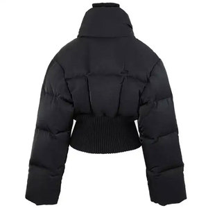 Abrigo acolchado con relleno de algodón de bloque de Color con cuello de tortuga de alta calidad con cremallera a prueba de viento impermeable 100% abrigo de plumón de nailon para hombres - Product Image 4