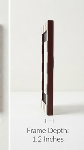 Rectangular MDF Eco-friendly Lightweight <b>Photo</b> <b>Frame</b> with Resin Checkered Brown and Cream Border Vertical Modern Design - Product Image 4