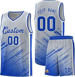 Camiseta de baloncesto personalizada barata, camisetas de baloncesto transpirables de secado rápido, Conjunto de camiseta de baloncesto de alta calidad, talla grande, MOQ bajo - Product Image 3