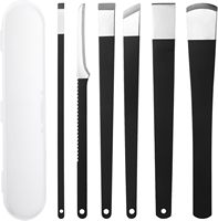 MS-1455 Kit portable d'élimination des ongles incarnés avec boîte de rangement, outils de soin des pieds pour adultes (rasoir à callosités, couteau de pédicure, outil pour peaux mortes)