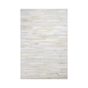 Tapis moderne abstrait en cuir à rayures fait à la main en cuir de vachette épais tissage plat antidérapant vague Logo décor à la maison chambre salon - Product Image 1