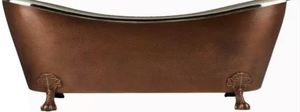 Nouvelle arrivée Villa de luxe Double pantoufle autoportant baignoire en cuivre indien avec finition patine cuivre antique pour salle de bain - Product Image 6