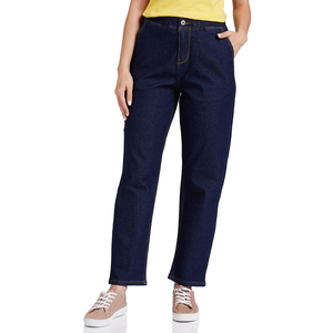 Orienté vers l'exportation Offre Spéciale personnalisé lavé jeans femmes nouvelle mode taille haute déchiré ample jambe droite pantalon jean femmes - Product Image 1