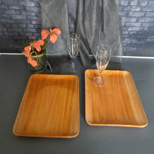 ถาดเสิร์ฟไม้ถาดไม้สำหรับตกแต่งร้านอาหารโรงแรมร้านกาแฟถาดไม้โบราณ - Product Image 1