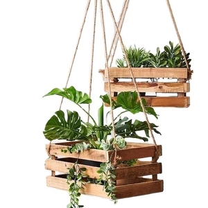 HANDICRAFTS Wooden Flowerpot Wishing Well Planter Backyard Garden <b>Decor</b> Creative Wooden Planters Bark Flower <b>Pots</b> Garden - Product Image 1