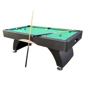 Table de billard noire de 7 pieds à finition fine pour adultes, idéale pour la maison, la salle à manger ou le salon, avec queues de billard et billes de billard incluses - Product Image 1