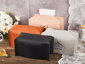 Cubierta de caja de pañuelos de cuero, elegante soporte de caja de pañuelos de Hotel rectangular con fondo magnético para Baño, Dormitorio, oficina, LBTC-0004D - Product Image 6