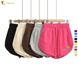 Plain solid 5 colors 3inches short women's shorts high quality 100% cotton sweat shorts for women