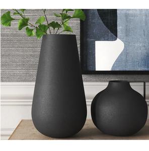 Vase à fleurs en métal enduit noir salon créatif fleur séchée décoration de la maison dessus de Table Vase à fleurs fait main - Product Image 1