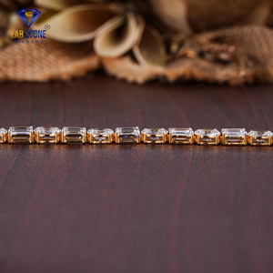 17,55 TDW Emerald Cut & Oval Cut Tennis Bracelet 18K Oro amarillo Estilo clásico para regalo de fiesta de compromiso-IGI Certified Labstone - Product Image 3