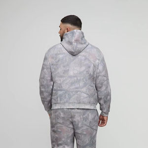 เสื้อมีฮู้ดผ้าฝ้าย100% แนวไฮสตรีทเสื้อมีฮู้ดโอเวอร์ไซส์แบบวินเทจดีไซน์แบบกระเป๋าด้านหน้า - Product Image 1