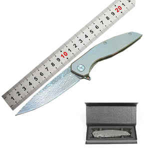 Mini cuchillo portátil para exteriores, cuchillo plegable de autodefensa de acero inoxidable, cuchillo plegable con mango de madera para supervivencia al aire libre - Product Image 3