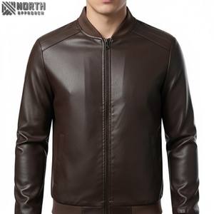 Chaquetas de cuero de talla grande de alta calidad para hombre, venta al por mayor, chaqueta de corredor con mangas bordadas, chaqueta Bomber personalizada - Product Image 1