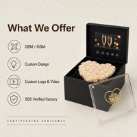 Kotak hadiah Video LCD 7 "HD, dioperasikan atau kontrol Magnet karton LCD pemutar otomatis untuk bunga