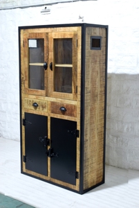 Gabinete de cocina con puerta de vidrio de hierro y madera de mango macizo de último diseño con cajones y puertas para muebles de cocina para el hogar uso industrial - Product Image 2