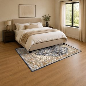 RUGS DEPOT LXDP-0117 Wholesale Terracotta <b>Gold</b> Traditional <b>Medallion</b> Digital Printed Machine Washable Chenille Area Rug Non Slip - Product Image 3