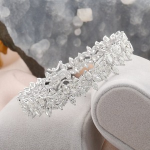 สร้อยข้อมือเพชรมอยส์ซอไนท์รูปลูกแพร์สวยงามสร้อยข้อมือเทนนิสสร้อยข้อมือสวยงามปรับแต่งเครื่องประดับของขวัญแต่งงานที่ดีที่สุดสำหรับเธอ - Product Image 2